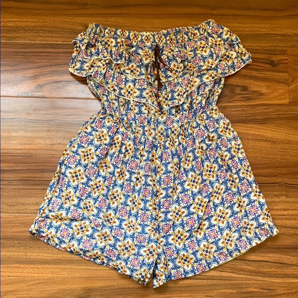 Colorful Strapless Romper